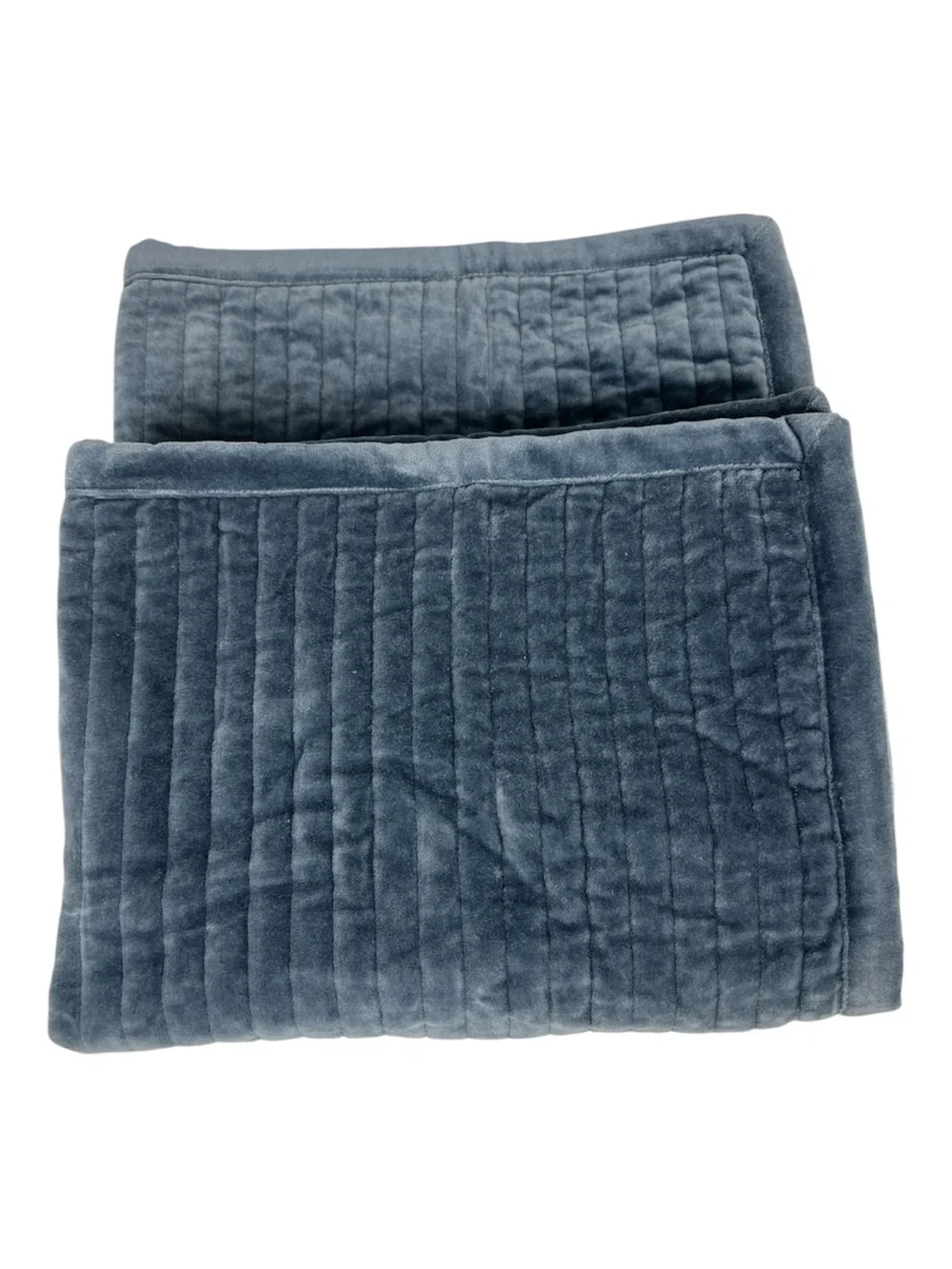 Quince Standard Shams Velvet Channel Glacier Like New